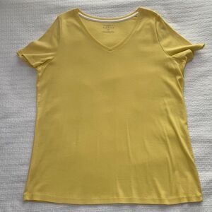 Size X Talbots Yellow V-Neck Short-Sleeve T-Shirt ("The Talbots Tee")